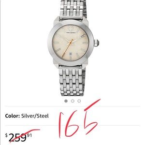 Tory Burch silver steel watch
